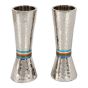 Yair Emanuel Candlesticks - Hammer Work + Rings - Multicolor