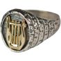 David's Harp ring - silver and gold