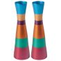 Yair Emanuel Modern Anodized Aluminum Candlesticks - Multi-Color (Large)