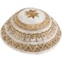 Yair Emanuel | Embroidered Silk Circles Kippah / Yarmulke - Gold