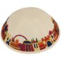 'Emanuel' Silk Jerusalem Kippa - Off-White