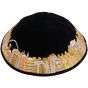 'Emanuel' Silk Jerusalem Kippa - Gold