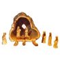 Olive Tree Branch Nativity wood set Log from Bethlehem With Natural Olive Wood Bark - 12 Piece Faceless Set 