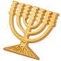 Gold Menorah Lapel Pin Badge