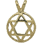 Double Bail Star of David in gold plating