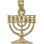 Gold Plated Menorah Pendant