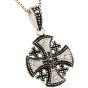 'Jerusalem Cross' Rounded Pendant with Marcasite