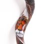 Decorated Kudu Yemenite shofar - The Lion of Judah with White background 40 inches, Half Polished - The Best Quality Sound