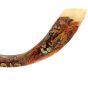 Artistic Yemenite Kudu Shofar By Sarit Romano - 'Lion of Judah' detail