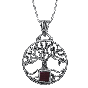 Nano Bible Necklace Silver Round Tree of Life