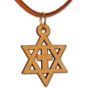 Olive Wood Star of David with Cross