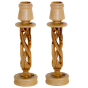 Olive wood Spiral Candlesticks from Bethlehem