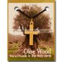 Olive Wood Plain Cross Pendant with Necklace