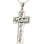 Roman Glass 'Trinity Cross' Pendant - Sterling Silver - Made in the Holy Land