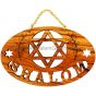'Shalom Star of David' Olive Wood Wall Hanging