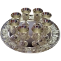 Silver Plated Jerusalem Kiddush Set with 8 cups