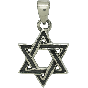 Silver Interwoven Star of David Pendant