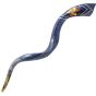 Artistic Yemenite Kudu Shofar By Sarit Romano - with a 'Star of David' and Blue and White Decoration 