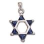 Star of David Pendant with Dark Blue Crystals