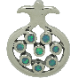 Silver Pomegranate Pendant with Blue Stones