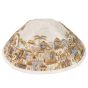 Yair Emanuel | Jerusalem of Gold Embroidered Kippah | Gold