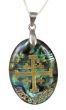 Abalone mother of pearl Jerusalem cross pendant
