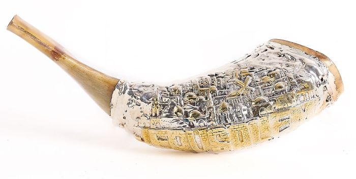 Silver Ram Horn Shofar Jerusalem
