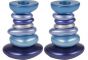 Yair Emanuel 'Stone Tower' Anodized Aluminum Candlesticks - Blue
