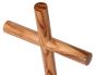 Olive Wood Standing Cross Round Base close up Top