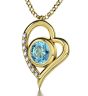 Nano 24k Gold Scripture 'The LORD's Prayer' Inscribed in Hebrew on Swarovski - Aqua