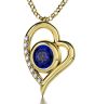 Nano 24k Gold Scripture 'The LORD's Prayer' Inscribed in Hebrew on Swarovski - Sapphire