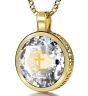 Nano 24k Gold 'Psalm 23' Scripture Inscribed Zirconia and 14k Gold Necklace - Clear