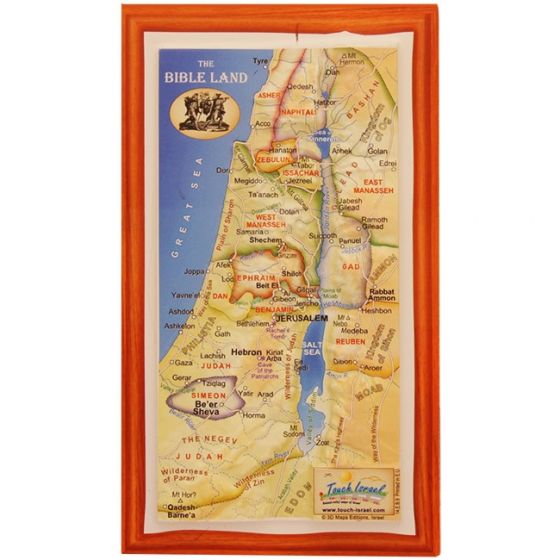3D 'Touch Israel' The Bible Land - Twelve Tribes - Topographic Map Magnet - 6 inch