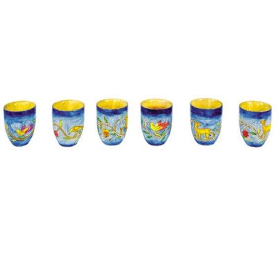 Holy Land Harvesters - Communion Cups - Set of Six - Hand Painted Wood - Creation