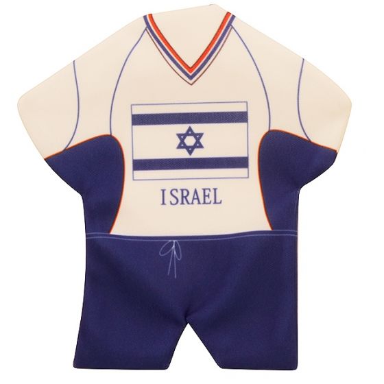 Mini Soccer T-Shirt - Israeli Flag - Window Suction - Wall Hanging
