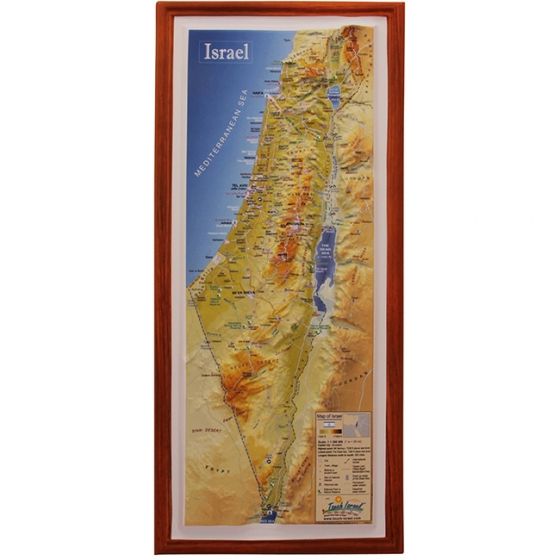 Raised-Relief 3D Map of Israel - Wall Hanging