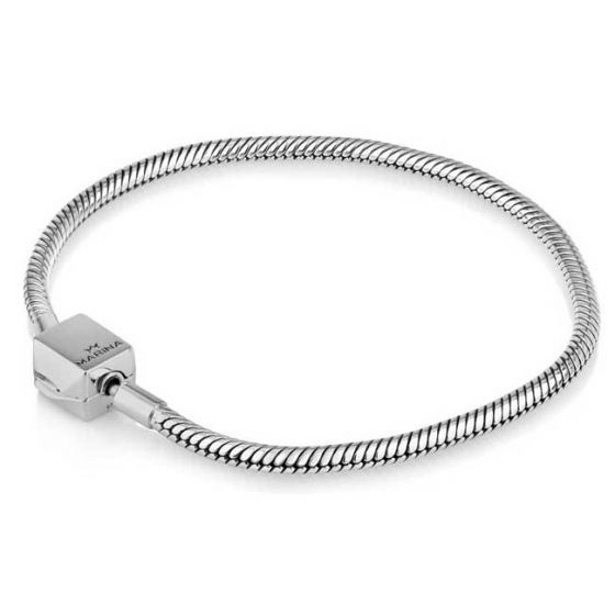Silver Locking Clasp Charm Bracelet
