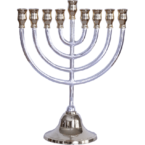 Silver and Gold Plated Hanukkah Menorah
