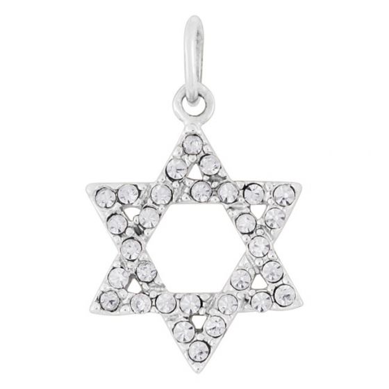 White gold-filled Star of David Pendant with Zircons