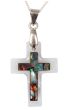Jerusalem jewelry - Mother of Pearl Abalone Shell inlay Cross Pendant