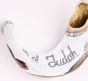 Ram's Decorated Shofar By Artist Sarit Romano - Lion of Judah - White