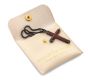WOODEN CROSS Necklace for Men – Real Ebony Wood & Black Stainless Steel Crucifix Pendant – Modern Christian Holy Land Religious Gift with Premium Pouch