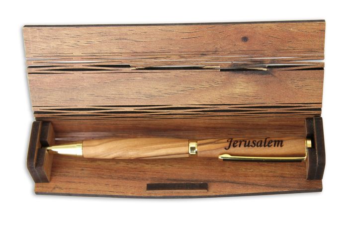 Display Box for Olive Wood Ballpoint Pen from Bethlehem