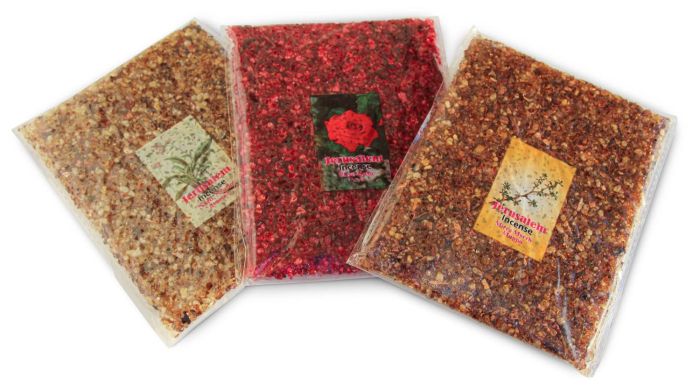 Holy Temple Set, Frankincense and Myrrh, Rose of Sharon and Nard, Aromatic Resin of the Holy Land, Pack of 3 - 3 x 3.5 oz/ 100g