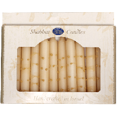 12 Ivory Handmade Shabbat Candles