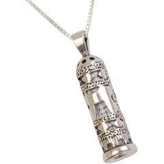Mezuzah Scroll Pendant - Chai 'Life' with Shema Yisrael (