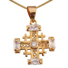 Christian Pendant with Clear Crystal