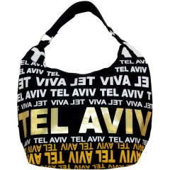 Canvas Hobo Bag - Jerusalem - Gold Foil - Zipper