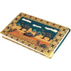 Embroidered 'Jerusalem' Notepad with Middle East Camels Scene