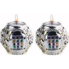 Pair of Jerusalem Hoshen Candleholders